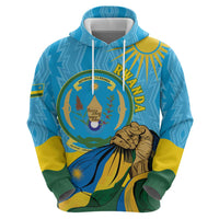 Personalized Rwanda Independence Day Hoodie Coat Of Arms Imigongo Pattern