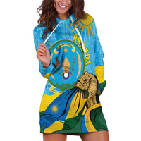 Personalized Rwanda Independence Day Hoodie Dress Coat Of Arms Imigongo Pattern