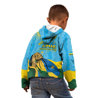 Personalized Rwanda Independence Day Kid Hoodie Coat Of Arms Imigongo Pattern