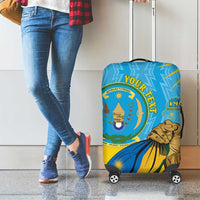 Personalized Rwanda Independence Day Luggage Cover Coat Of Arms Imigongo Pattern