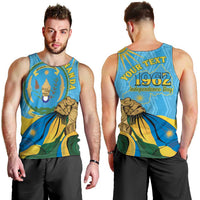 Personalized Rwanda Independence Day Men Tank Top Coat Of Arms Imigongo Pattern
