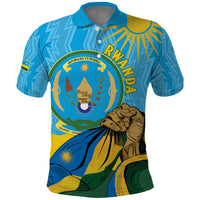 Personalized Rwanda Independence Day Polo Shirt Coat Of Arms Imigongo Pattern