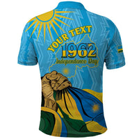 Personalized Rwanda Independence Day Polo Shirt Coat Of Arms Imigongo Pattern
