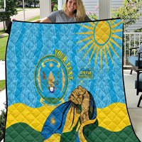 Personalized Rwanda Independence Day Quilt Coat Of Arms Imigongo Pattern