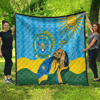 Personalized Rwanda Independence Day Quilt Coat Of Arms Imigongo Pattern