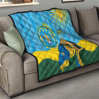 Personalized Rwanda Independence Day Quilt Coat Of Arms Imigongo Pattern