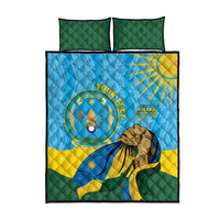 Personalized Rwanda Independence Day Quilt Bed Set Coat Of Arms Imigongo Pattern