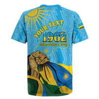 Personalized Rwanda Independence Day Rugby Jersey Coat Of Arms Imigongo Pattern