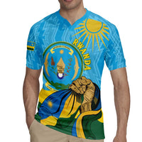 Personalized Rwanda Independence Day Rugby Jersey Coat Of Arms Imigongo Pattern