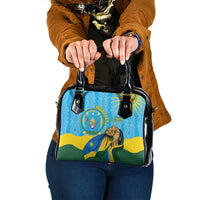 Personalized Rwanda Independence Day Shoulder Handbag Coat Of Arms Imigongo Pattern