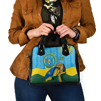 Personalized Rwanda Independence Day Shoulder Handbag Coat Of Arms Imigongo Pattern