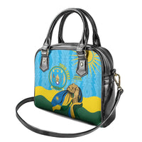 Personalized Rwanda Independence Day Shoulder Handbag Coat Of Arms Imigongo Pattern