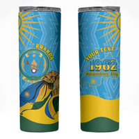 Personalized Rwanda Independence Day Skinny Tumbler Coat Of Arms Imigongo Pattern