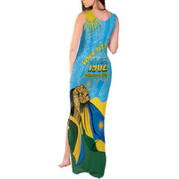 Personalized Rwanda Independence Day Tank Maxi Dress Coat Of Arms Imigongo Pattern