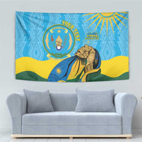 Personalized Rwanda Independence Day Tapestry Coat Of Arms Imigongo Pattern