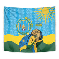 Personalized Rwanda Independence Day Tapestry Coat Of Arms Imigongo Pattern