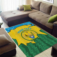Personalized Rwanda Area Rug Coat Of Arms Imigongo Pattern - Sporty Style