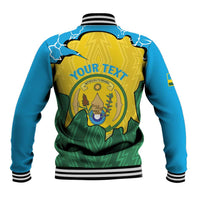 Personalized Rwanda Baseball Jacket Coat Of Arms Imigongo Pattern - Sporty Style