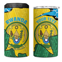 Personalized Rwanda 4 in 1 Can Cooler Tumbler Coat Of Arms Imigongo Pattern - Sporty Style