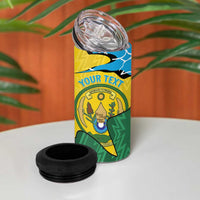 Personalized Rwanda 4 in 1 Can Cooler Tumbler Coat Of Arms Imigongo Pattern - Sporty Style