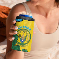 Personalized Rwanda 4 in 1 Can Cooler Tumbler Coat Of Arms Imigongo Pattern - Sporty Style