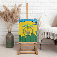 Personalized Rwanda Canvas Wall Art Coat Of Arms Imigongo Pattern - Sporty Style