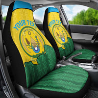 Personalized Rwanda Car Seat Cover Coat Of Arms Imigongo Pattern - Sporty Style