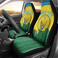 Personalized Rwanda Car Seat Cover Coat Of Arms Imigongo Pattern - Sporty Style