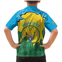 Personalized Rwanda Family Matching Mermaid Dress and Hawaiian Shirt Coat Of Arms Imigongo Pattern - Sporty Style