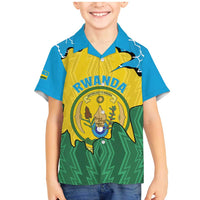 Personalized Rwanda Family Matching Mermaid Dress and Hawaiian Shirt Coat Of Arms Imigongo Pattern - Sporty Style