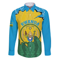 Personalized Rwanda Family Matching Off The Shoulder Long Sleeve Dress and Hawaiian Shirt Coat Of Arms Imigongo Pattern - Sporty Style