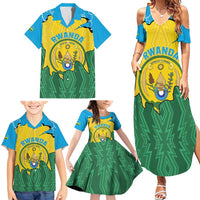 Personalized Rwanda Family Matching Summer Maxi Dress and Hawaiian Shirt Coat Of Arms Imigongo Pattern - Sporty Style