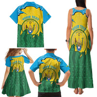 Personalized Rwanda Family Matching Tank Maxi Dress and Hawaiian Shirt Coat Of Arms Imigongo Pattern - Sporty Style