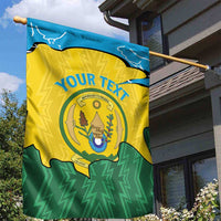 Personalized Rwanda Garden Flag Coat Of Arms Imigongo Pattern - Sporty Style