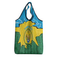 Personalized Rwanda Grocery Bag Coat Of Arms Imigongo Pattern - Sporty Style