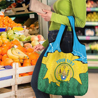 Personalized Rwanda Grocery Bag Coat Of Arms Imigongo Pattern - Sporty Style