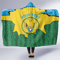 Personalized Rwanda Hooded Blanket Coat Of Arms Imigongo Pattern - Sporty Style