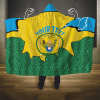 Personalized Rwanda Hooded Blanket Coat Of Arms Imigongo Pattern - Sporty Style