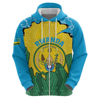 Personalized Rwanda Hoodie Coat Of Arms Imigongo Pattern - Sporty Style