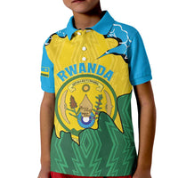 Personalized Rwanda Kid Polo Shirt Coat Of Arms Imigongo Pattern - Sporty Style