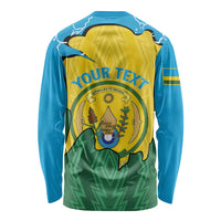Personalized Rwanda Long Sleeve Shirt Coat Of Arms Imigongo Pattern - Sporty Style
