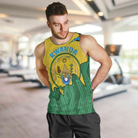 Personalized Rwanda Men Tank Top Coat Of Arms Imigongo Pattern - Sporty Style