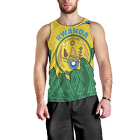 Personalized Rwanda Men Tank Top Coat Of Arms Imigongo Pattern - Sporty Style