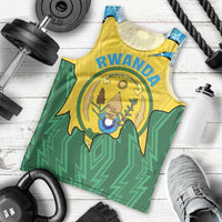 Personalized Rwanda Men Tank Top Coat Of Arms Imigongo Pattern - Sporty Style