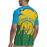 Personalized Rwanda Rugby Jersey Coat Of Arms Imigongo Pattern - Sporty Style