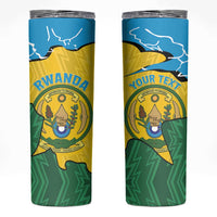 Personalized Rwanda Skinny Tumbler Coat Of Arms Imigongo Pattern - Sporty Style