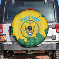 Personalized Rwanda Spare Tire Cover Coat Of Arms Imigongo Pattern - Sporty Style