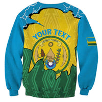 Personalized Rwanda Sweatshirt Coat Of Arms Imigongo Pattern - Sporty Style