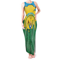 Personalized Rwanda Tank Maxi Dress Coat Of Arms Imigongo Pattern - Sporty Style