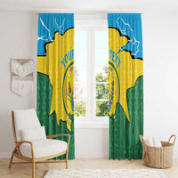 Personalized Rwanda Window Curtain Coat Of Arms Imigongo Pattern - Sporty Style